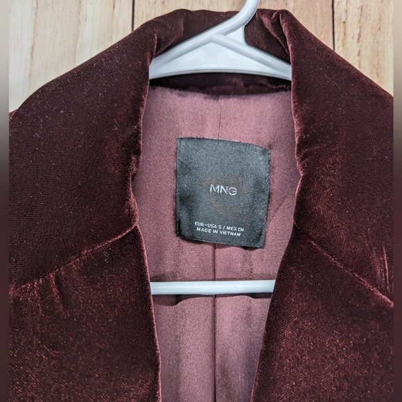 Mango velvet blazer size S open shoulder pads‎ - Picture 4 of 10